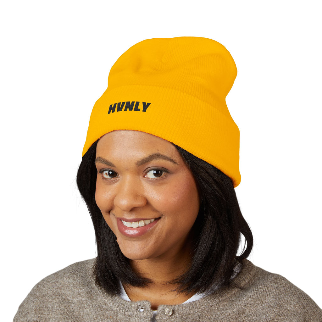 'HVNLY' Embroidered Cuffed Beanie