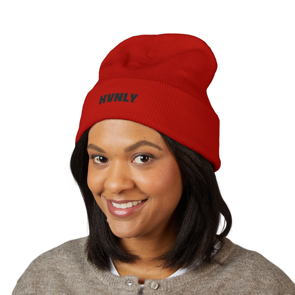 'HVNLY' Embroidered Cuffed Beanie