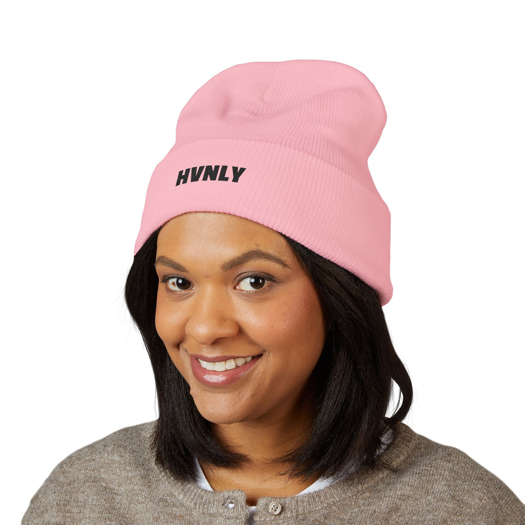 'HVNLY' Embroidered Cuffed Beanie