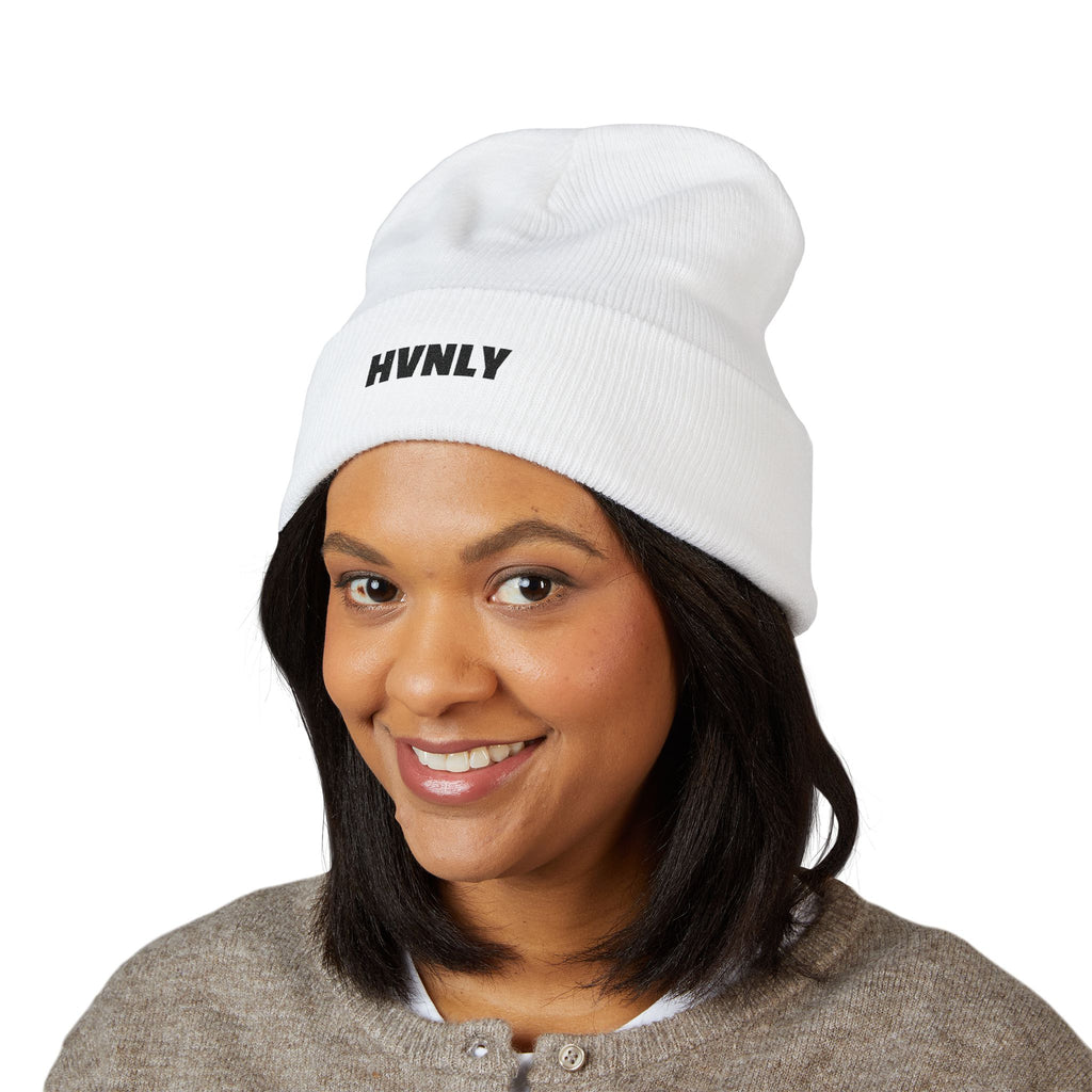 'HVNLY' Embroidered Cuffed Beanie