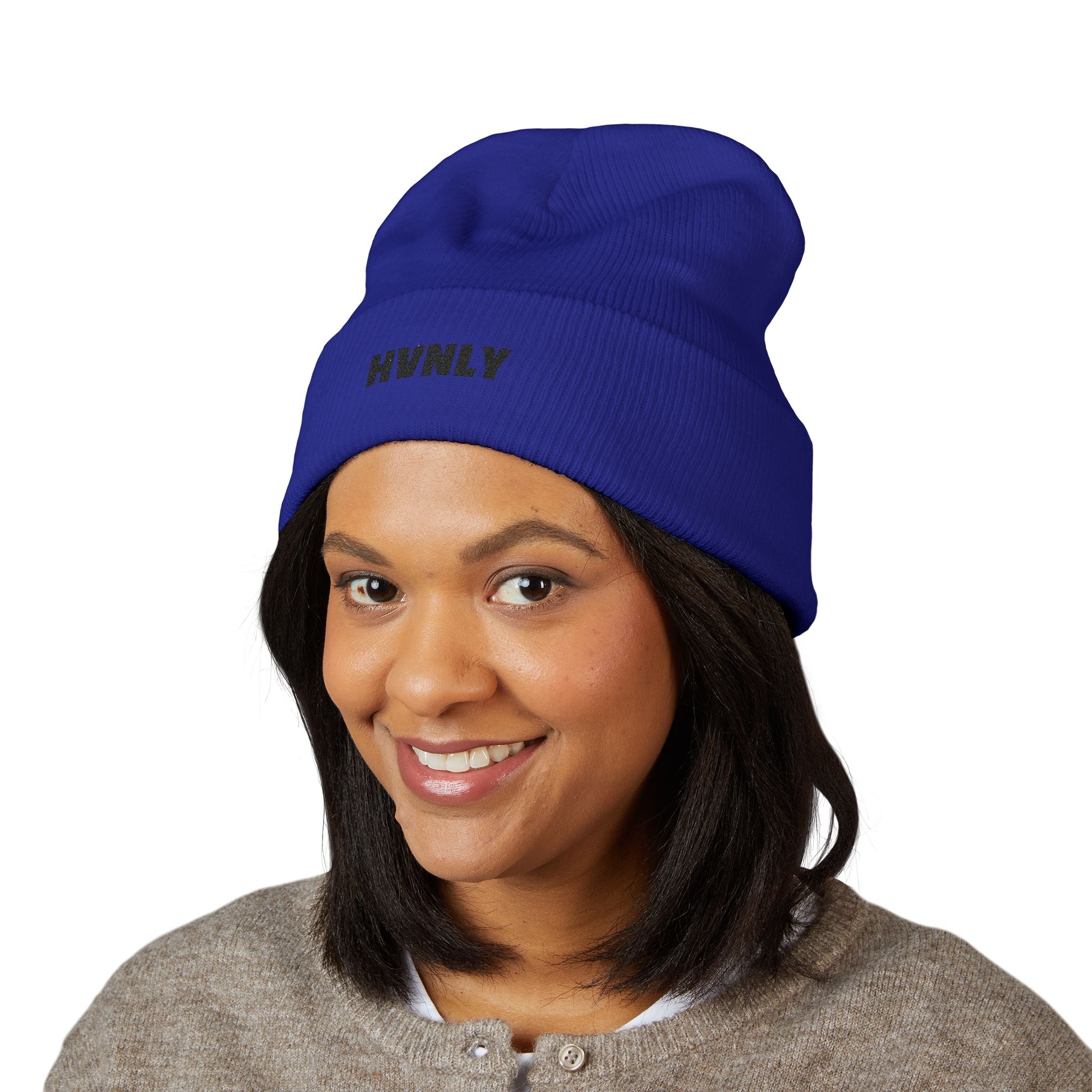 'HVNLY' Embroidered Cuffed Beanie